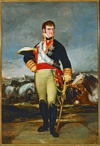 Ferdinand VII, koning van Spanje in een cavaleriekamp ... (schilderij op doek) door Francisco Jose de Goya y Lucientes