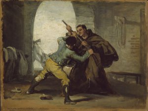 Broeder Pedro ontworstelt het geweer van El Maragato, ca. 1806
