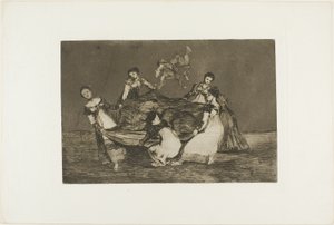 Zwaarder dan een dode ezel, plaat één uit Los Proverbios door Francisco Jose de Goya y Lucientes