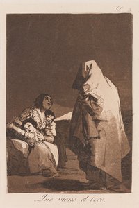 Daar komt de Boeman, laat 18e-begin 19e eeuw (prent) door Francisco de Goya