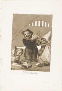Kobolden, plaat 49 uit Los Caprichos door Francisco Jose de Goya y Lucientes
