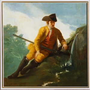 Jager zittend bij een fontein ... (schilderij op doek) door Francisco Jose de Goya y Lucientes