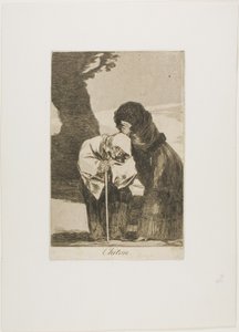 Stilte, plaat 28 uit Los Caprichos door Francisco Jose de Goya y Lucientes
