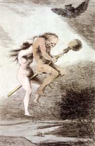 "Linda maestria" heksen op een bezem, c. 1802 door Francisco Jose de Goya y Lucientes