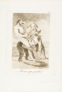 Kijk hoe plechtig ze zijn!, plaat 63 uit Los Caprichos door Francisco Jose de Goya y Lucientes