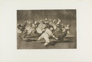 Vrolijke Dwaasheid, uit Disparates, gepubliceerd als plaat 12 in Los Proverbios door Francisco Jose de Goya y Lucientes