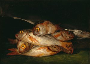 Stilleven met gouden brasem door Francisco de Goya