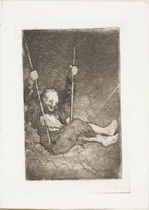 Oude man op een schommel door Francisco Jose de Goya y Lucientes