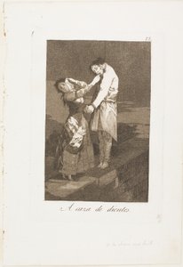 Op jacht naar tanden, plaat twaalf uit Los Caprichos door Francisco Jose de Goya y Lucientes