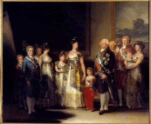 Portret van de koning van Spanje Karel IV en zijn familie door Francisco de Goya