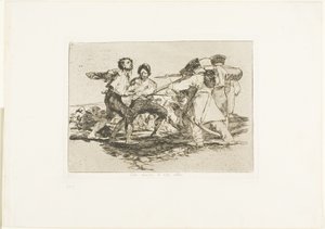 Terecht of onterecht, plaat twee uit De rampen van de oorlog door Francisco Jose de Goya y Lucientes