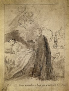 Sint Franciscus Borgia aan het bed van een onboetvaardige stervende