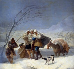 Sneeuwstorm of Winter door Francisco de Goya
