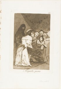 Slik het in, hond, plaat 58 uit Los Caprichos door Francisco Jose de Goya y Lucientes