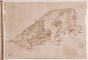 De rampen van de oorlog: Trots monster! (voorbereidende tekening) door Francisco de Goya