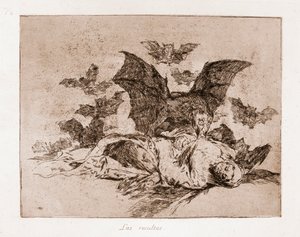 De rampen van de oorlog: De resultaten (ets van voorbereidende tekening) door Francisco de Goya