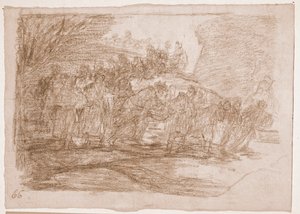 De rampen van de oorlog: Ze weten de weg niet (voorbereidende tekening) door Francisco de Goya