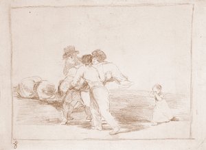 De rampen van de oorlog: Ongelukkige moeder (voorbereidende tekening)