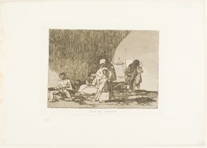De Gezonde en de Zieke, plaat 57 uit De Rampen van de Oorlog door Francisco Jose de Goya y Lucientes