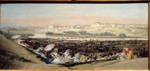 De prairie van San Isidro (Spanje) - Uitzicht op de stad Madrid vanaf de Hermitage van San Isidoro door Francisco de Goya