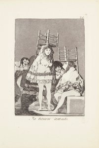 Ze hebben al een stoel (Ya tienen asiento) Plaat 26 uit: Los Caprichos door Francisco Jose de Goya y Lucientes