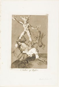 Stijgen en vallen, plaat 56 uit Los Caprichos door Francisco Jose de Goya y Lucientes