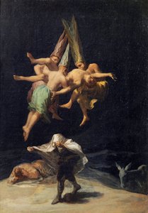 Heksen in vlucht door Francisco de Goya