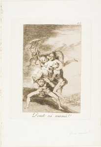 Waar Gaat Moeder Heen?, plaat 65 uit Los Caprichos door Francisco Jose de Goya y Lucientes