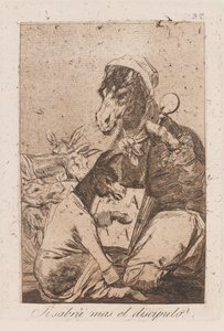 Zal de leerling meer weten dan de meester?, eind 18e-begin 19e eeuw (prent)
