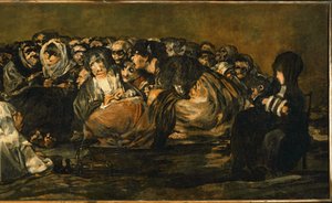 Heksen sabbat ... (schilderij op doek) door Francisco Jose de Goya y Lucientes