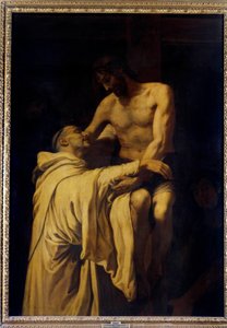 Christus neemt Sint Bernardus van Clairvaux in zijn armen door Francisco Ribalta