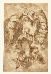 De kroning van de Maagd door Francisco Ribalta