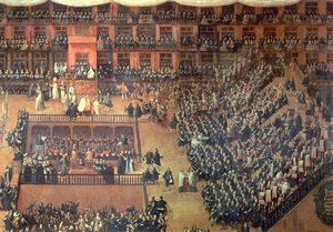 Auto de Fe op de Plaza Mayor, Madrid, 30 juni 1680 (detail)