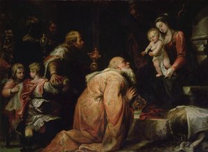 De aanbidding der koningen door Francisco Rizi