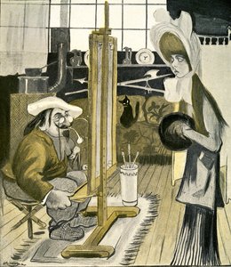 Een jonge Engelse vrouw poseert voor een Franse kunstenaar, 1903 door Francisco Sancha y Lengo