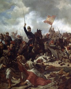 Generaal Juan Prim y Prats (1814-70) bij de slag om Tetouan in 1860 door Francisco Sans y Cabot