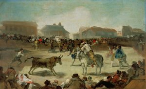Een Dorpsstierengevecht door Francisco de Goya