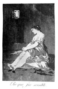 Omdat ze vatbaar was, 1799 door Francisco de Goya