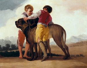 Jongens met mastiff, c.1786 door Francisco de Goya