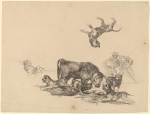 Stier Aangevallen door Honden door Francisco de Goya