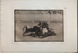 Stierengevechten: Een Picador Wordt van Zijn Paard Gegooid en Valt Onder de Stier