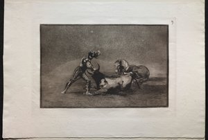 Stierengevechten: Een Spaanse Ridder Doodt de Stier na het Verliezen van Zijn Paard door Francisco de Goya