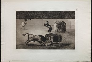 Stierengevechten: Een andere waanzin van hem in dezelfde ring, 1876 door Francisco de Goya