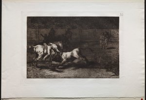 Stierengevechten: Mariano Ceballos, Alias de Indiaan, Doodt de Stier Vanaf Zijn Paard door Francisco de Goya
