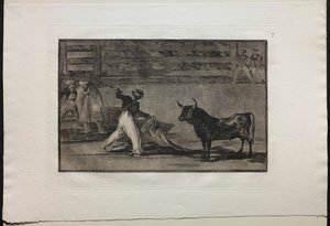 Stierengevechten: Oorsprong van de harpoenen of banderillas, 1876 door Francisco de Goya