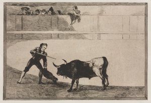 Stierengevechten: Pedro Romeo Doodt de Gestopte Stier door Francisco de Goya