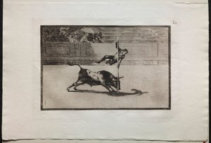 Stierengevechten: De Behendigheid en Durf van Juanito Apinani in de Ring in Madrid, 1876 door Francisco de Goya
