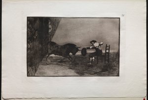 Stierengevechten: De durf van Martincho in de ring in Zaragoza, 1876 door Francisco de Goya