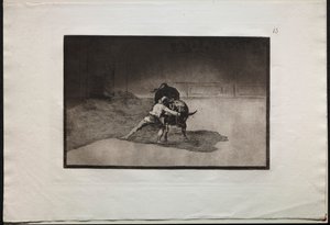 Stierengevechten: De Beroemde Martincho Plaatst de Banderillas en Speelt met de Stier door de Beweging van zijn Lichaam door Francisco de Goya