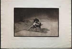 Stierengevechten: De Beroemde Martincho Plaatst de Banderillas en Speelt met de Stier met de Beweging..., 1876 door Francisco de Goya